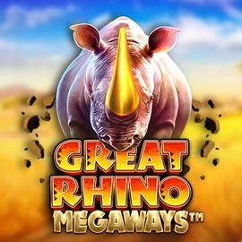 Great Rhino Megaways slot logo by Pragmatic Play at SlotsPalace Casino